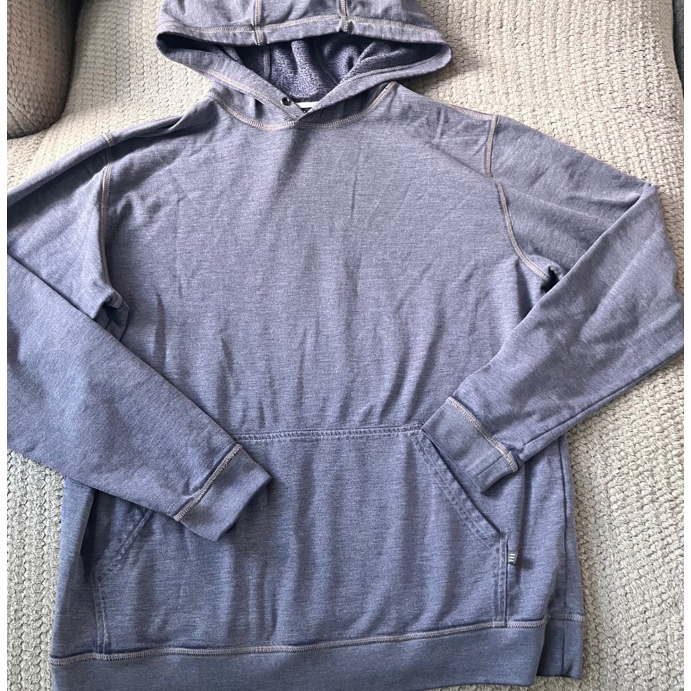 Free Fly Long Sleeve Hoodie Size M Blue Bamboo Front Pocket Lightweight Mens